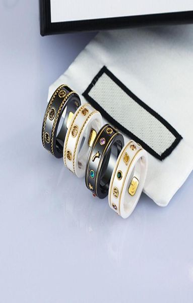 black white ceramic ring 18k gold plated bee planet odd design men women band g letter rings couple rings size 611 with bag4466505, Silver
black white ceramic ring 18k gold plated bee planet odd design men women band g letter rings couple rings size 611 with bag4466505, Silver