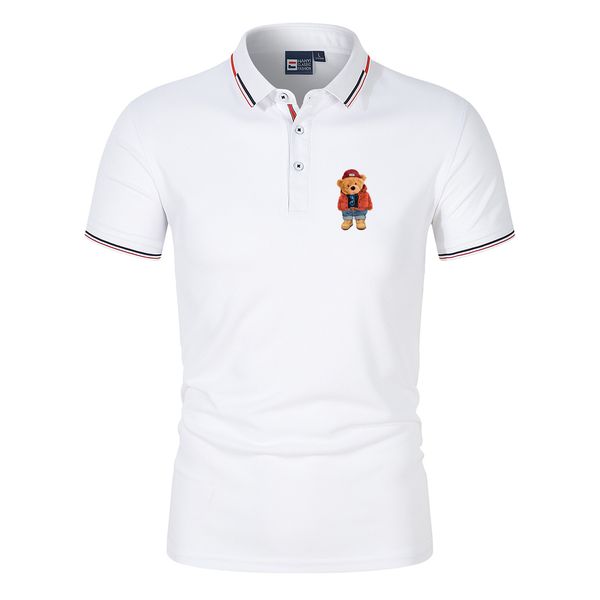 designer summer men's short sleeved polo shirt print small bear lapel male versatile fashion classicwhite man tees clothing 4xl, White;black
designer summer men's short sleeved polo shirt print small bear lapel male versatile fashion classicwhite man tees clothing 4xl, White;black