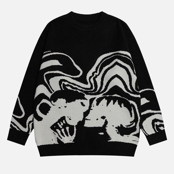 men's sweaters skeleton portrait sweater retro skull graphic hip hop knitted men vintage pullover casual hipster women streetwear y2k s, White;black
men's sweaters skeleton portrait sweater retro skull graphic hip hop knitted men vintage pullover casual hipster women streetwear y2k s, White;black