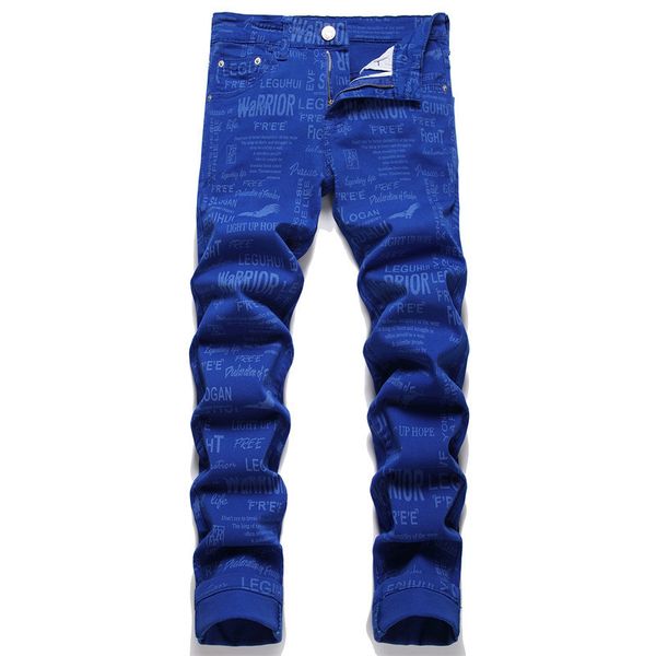 men's jeans summer blue men's jeans digital print slim stretch mid-waist slacks hip hop streetwear 230726
men's jeans summer blue men's jeans digital print slim stretch mid-waist slacks hip hop streetwear 230726
