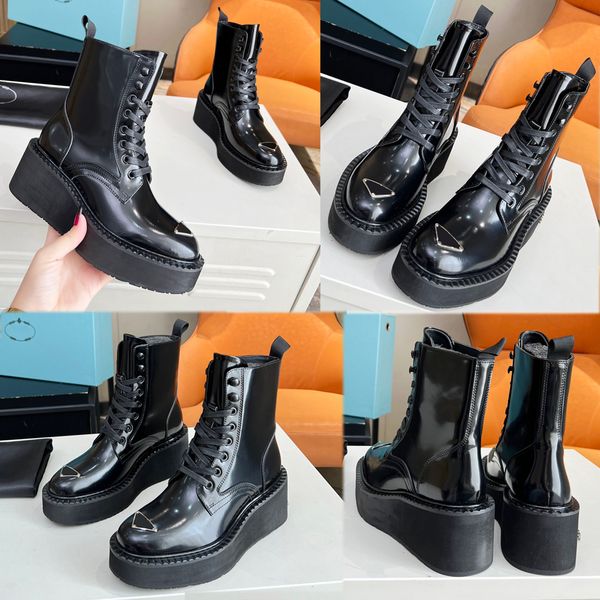 womens brand boots enameled metal triangle logo lace up boot cowhide leather boots fashion boots increase platform booties motorcycle boots, Black
womens brand boots enameled metal triangle logo lace up boot cowhide leather boots fashion boots increase platform booties motorcycle boots, Black