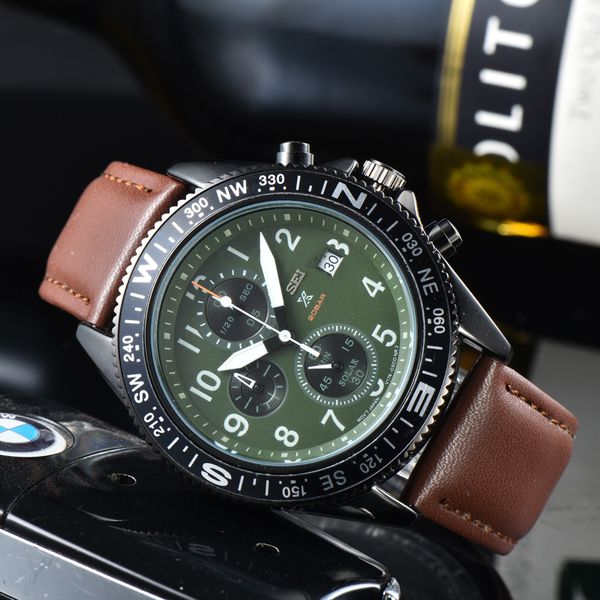 brand seikx x series mens watch 44mm dial leather belt calendar multifunction chronograph luminous designer movement luxury watches montre, Slivery;black
brand seikx x series mens watch 44mm dial leather belt calendar multifunction chronograph luminous designer movement luxury watches montre, Slivery;black