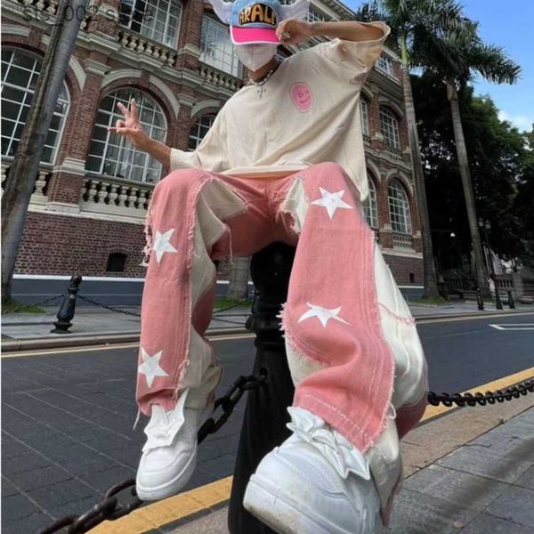 men's jeans streetwear style casual men pink star jeans new american y2k fashion wide leg boy trouser hip-hop baggy denim pants for mal, Blue
men's jeans streetwear style casual men pink star jeans new american y2k fashion wide leg boy trouser hip-hop baggy denim pants for mal, Blue