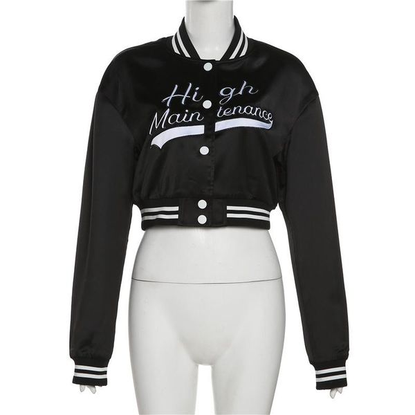 jackets adogirl letter embroidery short baseball varsity jacket women fashion casual slim vintage cropped coat lady classic outwear, Black;brown
jackets adogirl letter embroidery short baseball varsity jacket women fashion casual slim vintage cropped coat lady classic outwear, Black;brown
