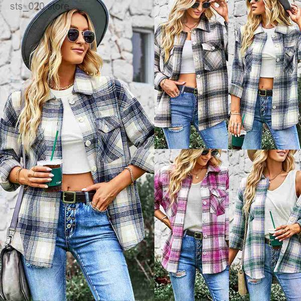 women's jackets checkered shirt 2022 autumn/winter thick mid length versatile coat t230727, Black;brown
women's jackets checkered shirt 2022 autumn/winter thick mid length versatile coat t230727, Black;brown
