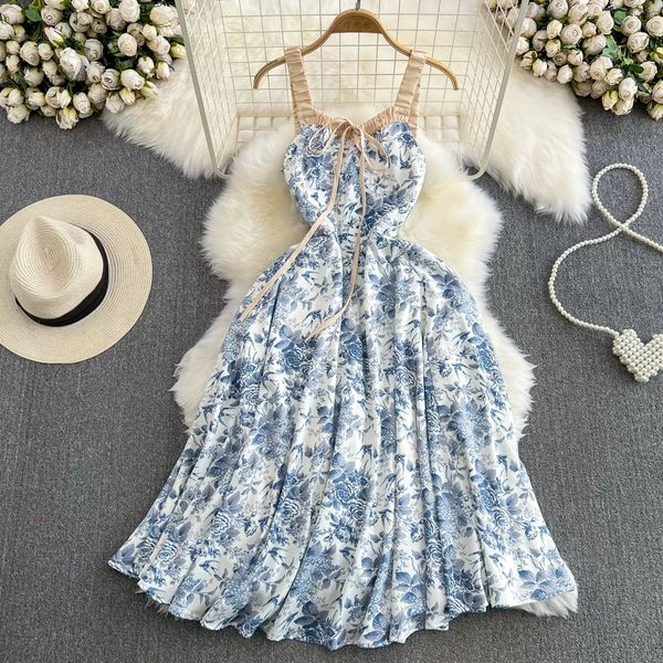french hepburn style retro loose a-line celadon printed suspender dress beach holiday skirt, Black;gray
french hepburn style retro loose a-line celadon printed suspender dress beach holiday skirt, Black;gray