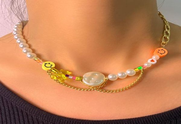 chokers korean creative yellow orange face bear pearl beaded necklace for women asymmetry splicing metal chain choker fun design j4322016, Golden;silver
chokers korean creative yellow orange face bear pearl beaded necklace for women asymmetry splicing metal chain choker fun design j4322016, Golden;silver