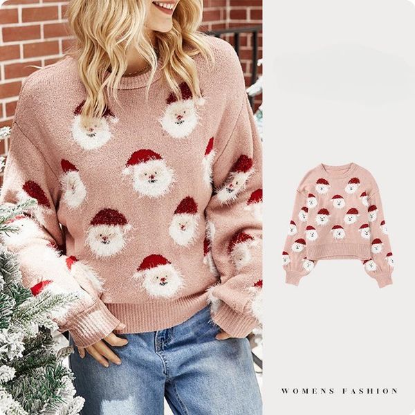 women's sweaters christmas pullover spring autumn new santa print long sleeve women, White;black
women's sweaters christmas pullover spring autumn new santa print long sleeve women, White;black