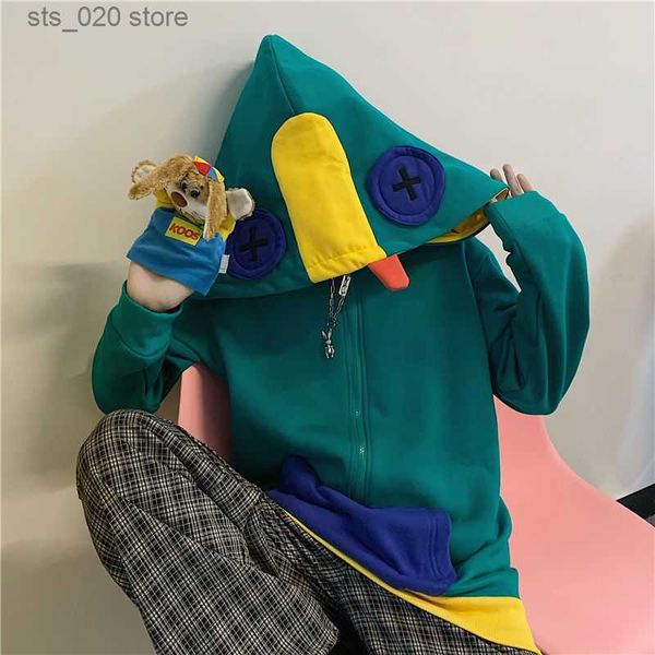 women's hoodies sweatshirts korean-style frog hoodies y2k fried street hooded wild fighting half-zip plush pullover loose green coat ka, Black
women's hoodies sweatshirts korean-style frog hoodies y2k fried street hooded wild fighting half-zip plush pullover loose green coat ka, Black