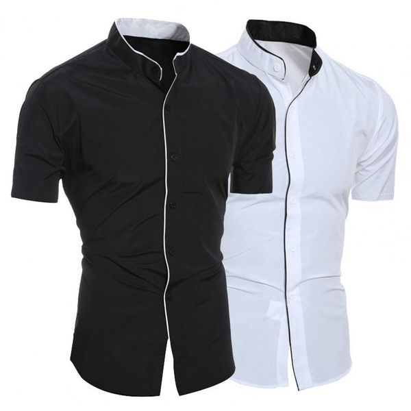 mens casual shirts great summer closefitting shirt solid color wearresistant formal 230726, White;black
mens casual shirts great summer closefitting shirt solid color wearresistant formal 230726, White;black
