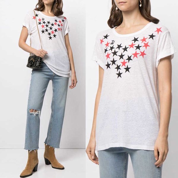 23ss zadig voltaire designer tide tee shirt star printed cotton hemp bamboo loose round neck white short sleeve t-shirt woment shirt polos
23ss zadig voltaire designer tide tee shirt star printed cotton hemp bamboo loose round neck white short sleeve t-shirt woment shirt polos