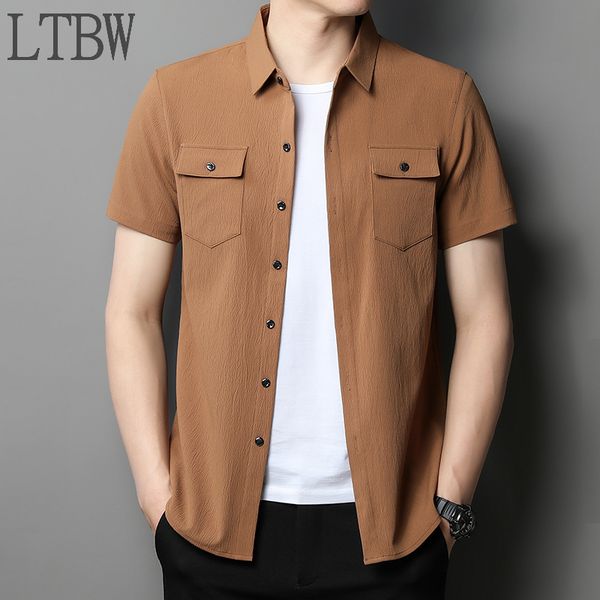 mens casual shirts breathable slim short sleeve pockets for men solid color clothes male work tshirts summer 230726, White;black
mens casual shirts breathable slim short sleeve pockets for men solid color clothes male work tshirts summer 230726, White;black