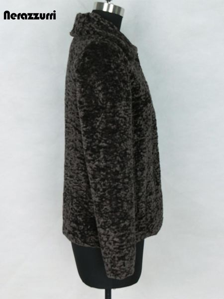 jackets nerazzurri autumn winter short soft fluffy warm faux shearling jacket women long sleeve fake karakul fur coat 2022, Black;brown
jackets nerazzurri autumn winter short soft fluffy warm faux shearling jacket women long sleeve fake karakul fur coat 2022, Black;brown