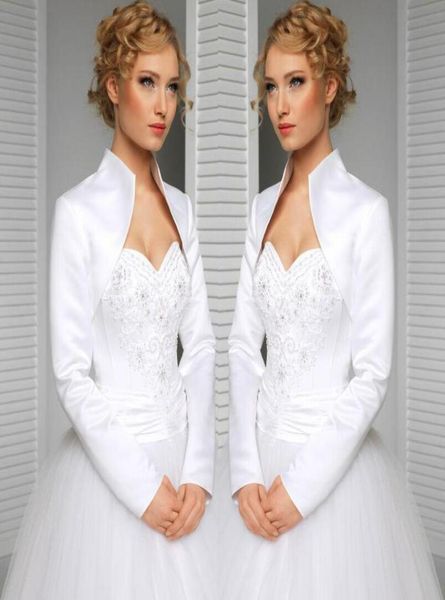 real custom made size and color wedding jacket satin long sleeves high collar bride accessories bridal bolero shrug wraps sh2901346, White
real custom made size and color wedding jacket satin long sleeves high collar bride accessories bridal bolero shrug wraps sh2901346, White