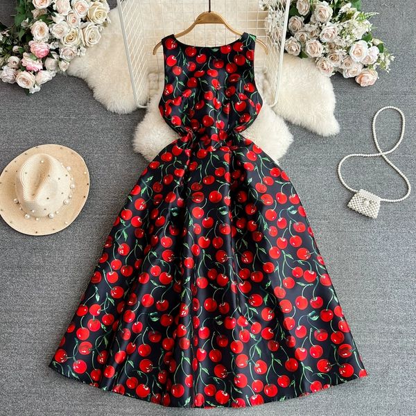 premium light and luxurious temperament sleeveless round neck with waistband a-line three-dimensional cut cherry print tank dress, Black;gray
premium light and luxurious temperament sleeveless round neck with waistband a-line three-dimensional cut cherry print tank dress, Black;gray