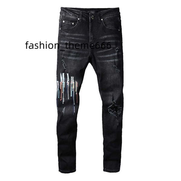 men's jeans mens jeans letter embroidery designer denim pants fashion holes hip hop street trousers size 28-40, Blue
men's jeans mens jeans letter embroidery designer denim pants fashion holes hip hop street trousers size 28-40, Blue