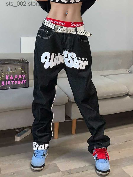 men's jeans 2023 new fashion letter print black pants hip hop harajuku loose wide leg men jeans y2k jeans women casual streetwear t2307, Blue
men's jeans 2023 new fashion letter print black pants hip hop harajuku loose wide leg men jeans y2k jeans women casual streetwear t2307, Blue