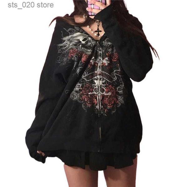 women's hoodies sweatshirts gothic sweatshirt women fairy grunge skull print long sleeve hooded y2k aesthetic oversize clothes streetw, Black
women's hoodies sweatshirts gothic sweatshirt women fairy grunge skull print long sleeve hooded y2k aesthetic oversize clothes streetw, Black