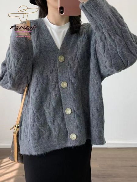 women's knits tee's sweater femal knitted 2023 korean fashion knitwears retro hemp flowers girl loose lazy style elegant cardigan, White
women's knits tee's sweater femal knitted 2023 korean fashion knitwears retro hemp flowers girl loose lazy style elegant cardigan, White