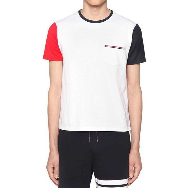 red white and blue color contrast new product bonzero short sleeved men's t-shirt korean version slim fit casual round neck large, Black;brown
red white and blue color contrast new product bonzero short sleeved men's t-shirt korean version slim fit casual round neck large, Black;brown
