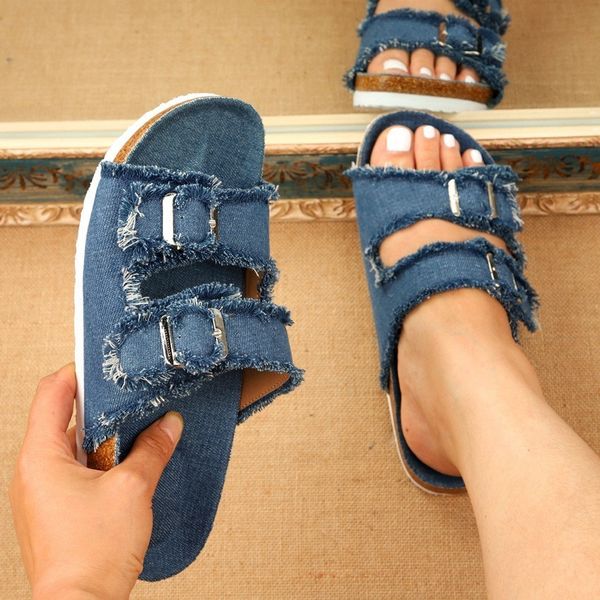 sandals summer beach cork slippers casual double buckle non-slip clogs slides women slip on flip flop shoe denim slipper female 230726, Black
sandals summer beach cork slippers casual double buckle non-slip clogs slides women slip on flip flop shoe denim slipper female 230726, Black