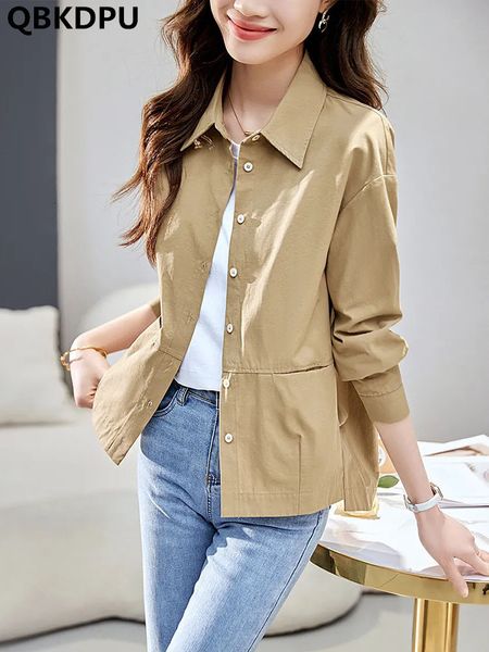 womens jackets classic khaki slim unlined shirt coats casual women spring casacos fashion chaquetas korean elegant jaquetas 230726, Black;brown
womens jackets classic khaki slim unlined shirt coats casual women spring casacos fashion chaquetas korean elegant jaquetas 230726, Black;brown