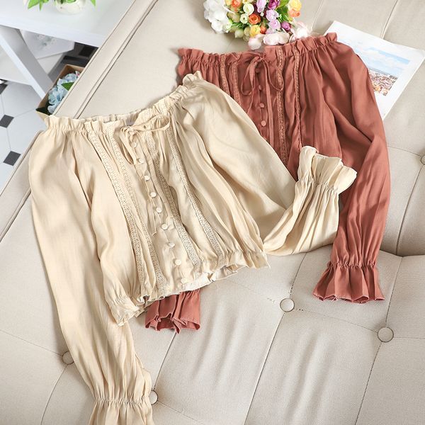 womens blouses shirts women flare sleeve slash neck basic lace flower ruffles shirt vintage short elastic slim high waist cardigan button bl, White
womens blouses shirts women flare sleeve slash neck basic lace flower ruffles shirt vintage short elastic slim high waist cardigan button bl, White