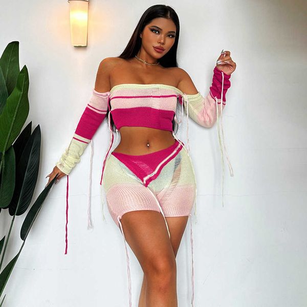 women's wind 2023 summer new hollow out knitted bra high waist wrap hip shorts set for women, White
women's wind 2023 summer new hollow out knitted bra high waist wrap hip shorts set for women, White