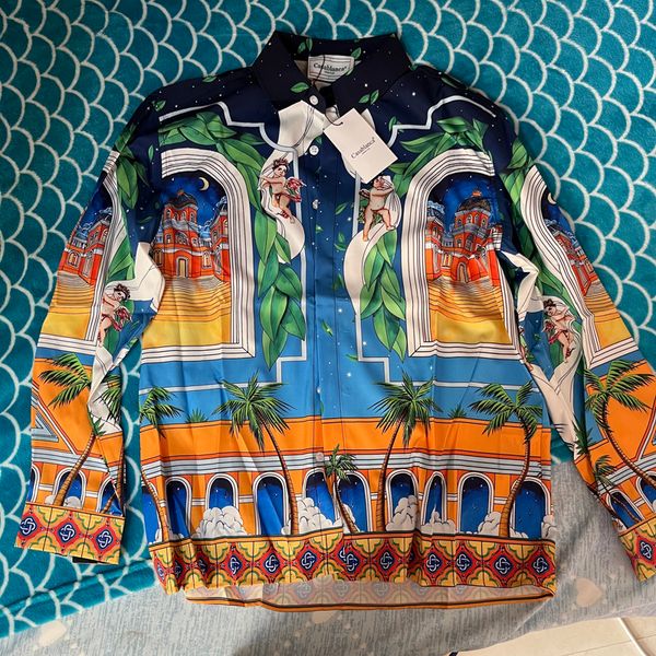 mens casual shirts real pos casablanca dreamland window coconut tree print long sleeves loose hawaiian shirt for men women 230726, White;black
mens casual shirts real pos casablanca dreamland window coconut tree print long sleeves loose hawaiian shirt for men women 230726, White;black