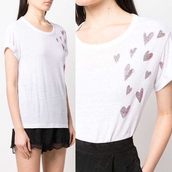 zadig voltaire designer pure cotton tee shirt women love drill sleeve curled linen round neck short sleeve t-shirtt shirt classic fashion o, White
zadig voltaire designer pure cotton tee shirt women love drill sleeve curled linen round neck short sleeve t-shirtt shirt classic fashion o, White