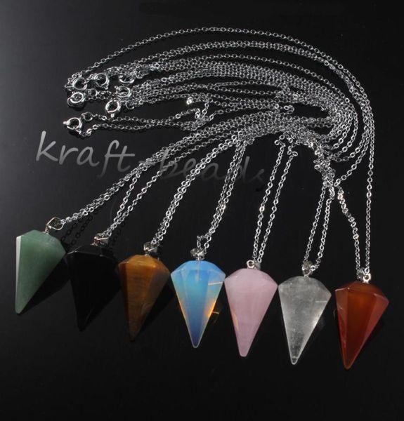 whole 10pcs silver plated chain natural rock crystal rose quartz agate stone hexagon pyramid healing hypnosis pendulum pendant9526786
whole 10pcs silver plated chain natural rock crystal rose quartz agate stone hexagon pyramid healing hypnosis pendulum pendant9526786