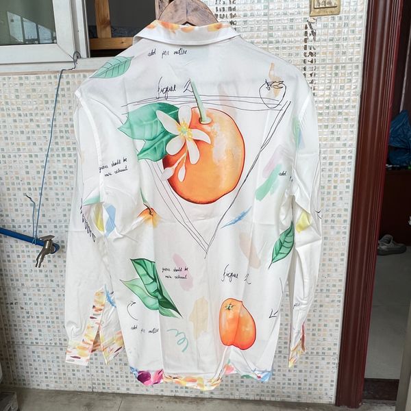 mens casual shirts casablanca shirt orange print cuban collar hawaiian loose men women long sleeved real pos 230726, White;black
mens casual shirts casablanca shirt orange print cuban collar hawaiian loose men women long sleeved real pos 230726, White;black
