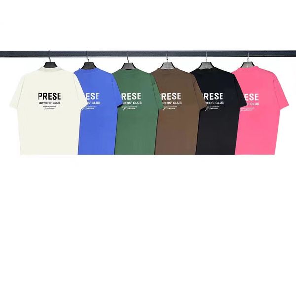 2023 uk niche men's t-shirt cotton owners club t-shirt brown reproduction grey green blue casual short sleeve large fashion apparel s-x, White;black