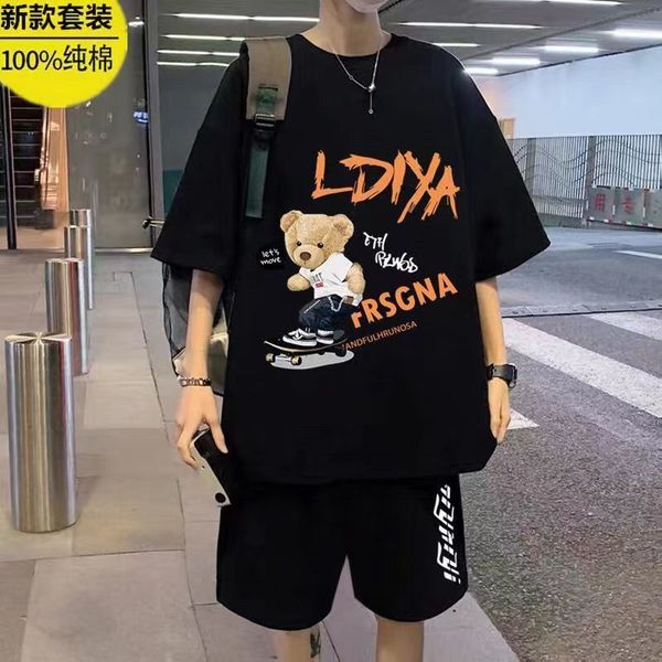 men's tracksuits summer men t shirt and shorts sets cute bear print cotton tshirts set women tracksuit two pieces korean style designer, Gray
men's tracksuits summer men t shirt and shorts sets cute bear print cotton tshirts set women tracksuit two pieces korean style designer, Gray