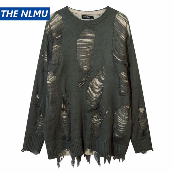 men's sweaters 2023 vintage sweater ripped distressed fake two pieces knitted jumpers men streetwear harajuku oversized y2k pullover 23, White;black
men's sweaters 2023 vintage sweater ripped distressed fake two pieces knitted jumpers men streetwear harajuku oversized y2k pullover 23, White;black