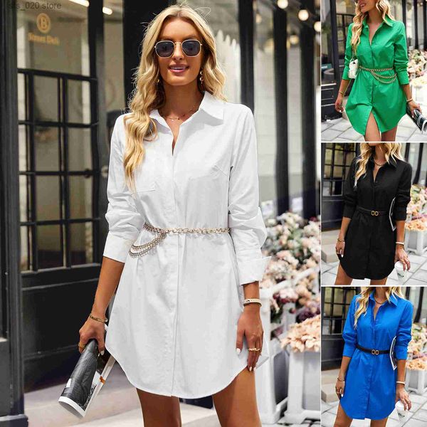 basic casual dresses shirt skirt 2022 spring and autumn seasons fashion and temperament commuter women's wear t230727, Black;gray
basic casual dresses shirt skirt 2022 spring and autumn seasons fashion and temperament commuter women's wear t230727, Black;gray