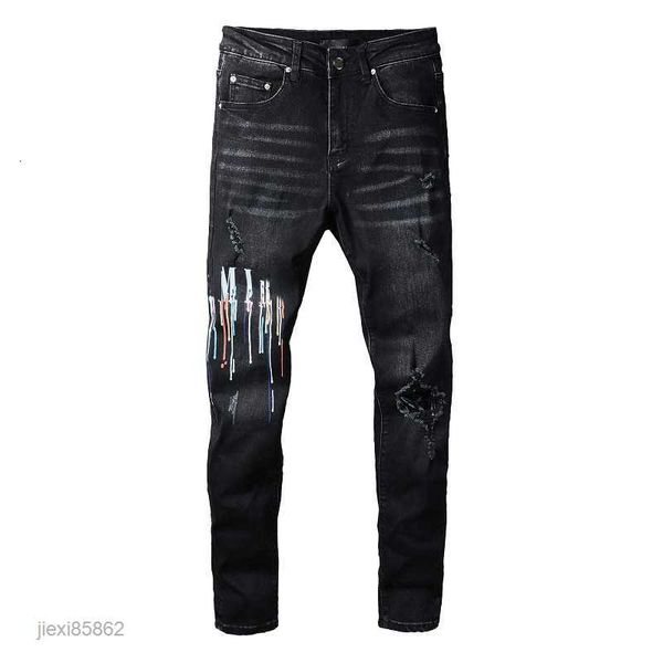 mens jeans letter embroidery designer denim pants fashion holes hip hop street trousers size 28-40, Blue
mens jeans letter embroidery designer denim pants fashion holes hip hop street trousers size 28-40, Blue