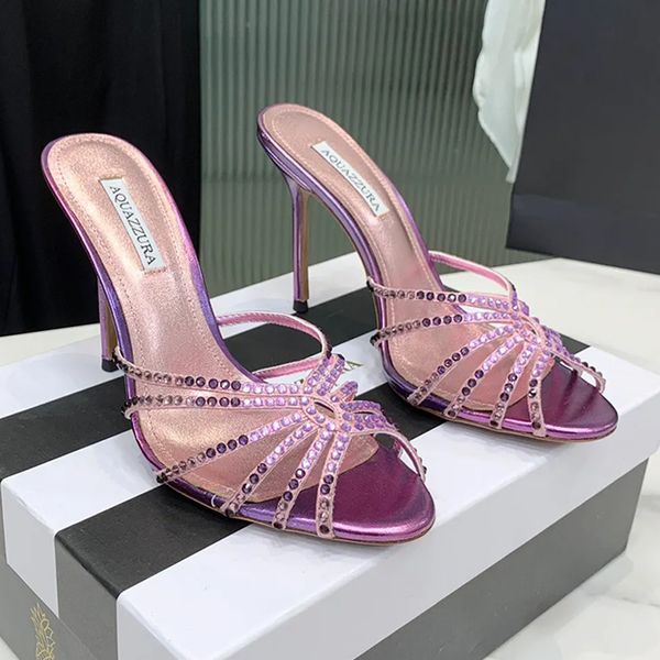 aquazzura rhinestones decoration mules slides sandals stiletto heels 10.5cm women's luxury designer sole dress wedding shoes large size, Black
aquazzura rhinestones decoration mules slides sandals stiletto heels 10.5cm women's luxury designer sole dress wedding shoes large size, Black