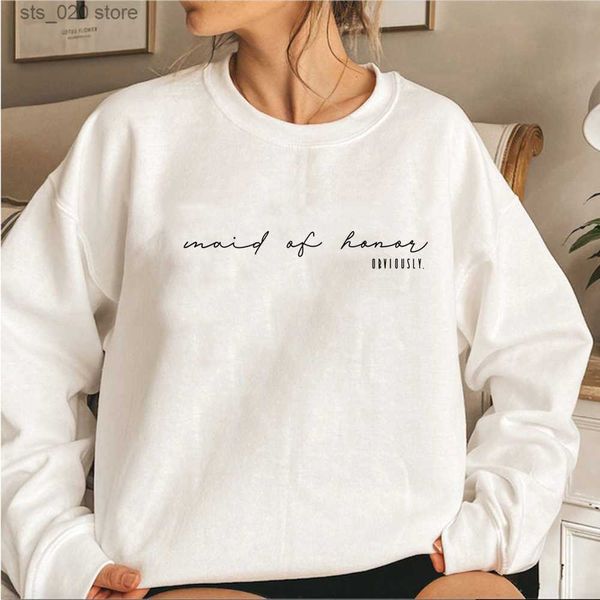 women's maid of honor sweatshirt bridal shower gift obviously women graphic hoodies long sleeve crewneck sweatshirts t230727, Black
women's maid of honor sweatshirt bridal shower gift obviously women graphic hoodies long sleeve crewneck sweatshirts t230727, Black
