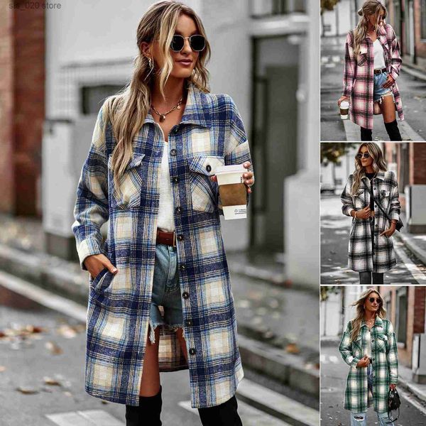 women's jackets temperament casual long plaid 2022 autumn/winter cardigan jacket t230727, Black;brown
women's jackets temperament casual long plaid 2022 autumn/winter cardigan jacket t230727, Black;brown