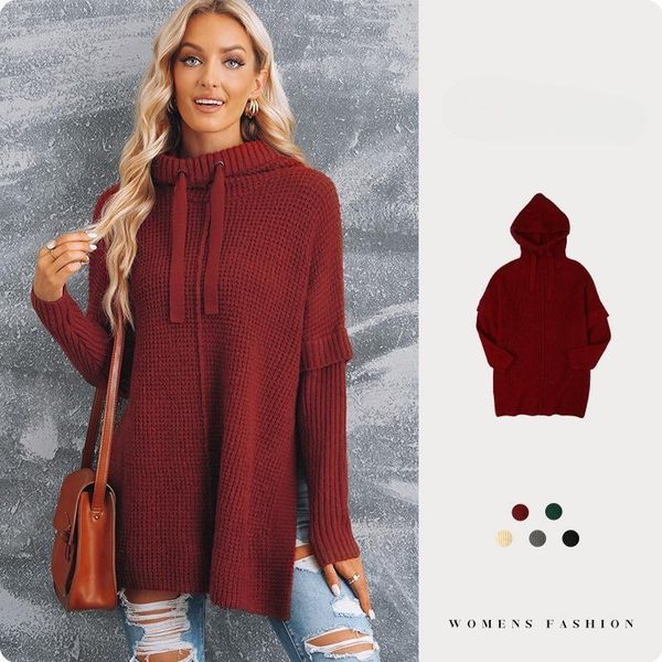 women's sweaters long sleeve hooded slit sweater fall winter 2023 new solid pullover women's top, White;black
women's sweaters long sleeve hooded slit sweater fall winter 2023 new solid pullover women's top, White;black