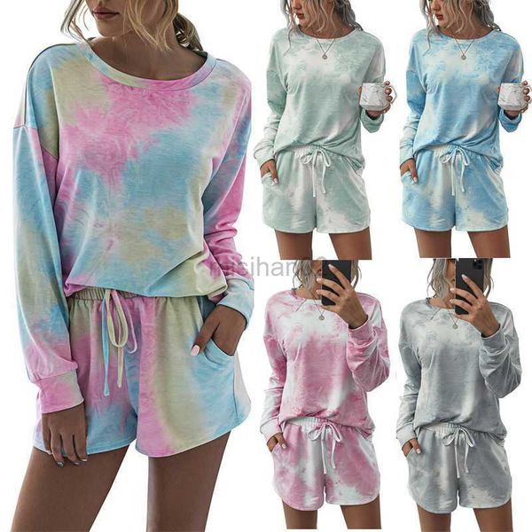women's sleep lounge tie dye pajamas set ladies loungewear pajamas 2 piece casual fashion set hkd230727
women's sleep lounge tie dye pajamas set ladies loungewear pajamas 2 piece casual fashion set hkd230727