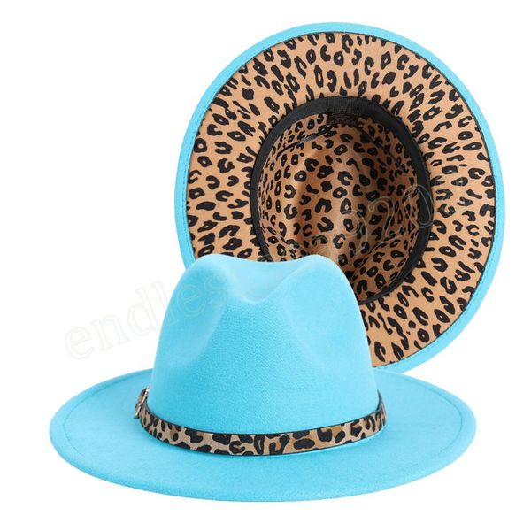 outer lake blue inner leopard fedora hats with belt buckle spring autumn women men panama felt cap trend party church hats, Blue;gray
outer lake blue inner leopard fedora hats with belt buckle spring autumn women men panama felt cap trend party church hats, Blue;gray