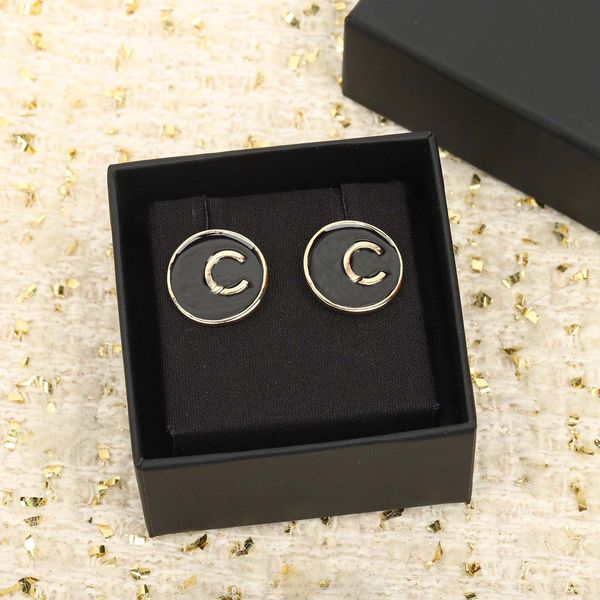 2023 luxury quality charm small round shape stud earring with black enamel color in 18k gold plated have box stamp ps7347b, Golden
2023 luxury quality charm small round shape stud earring with black enamel color in 18k gold plated have box stamp ps7347b, Golden