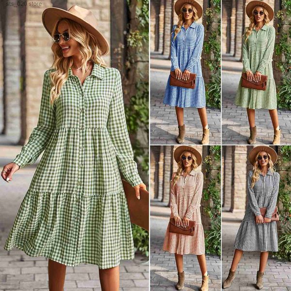 basic casual dresses independently designed 2023 new large swing long sleeved dress plaid casual long skirt t230727, Black;gray
basic casual dresses independently designed 2023 new large swing long sleeved dress plaid casual long skirt t230727, Black;gray