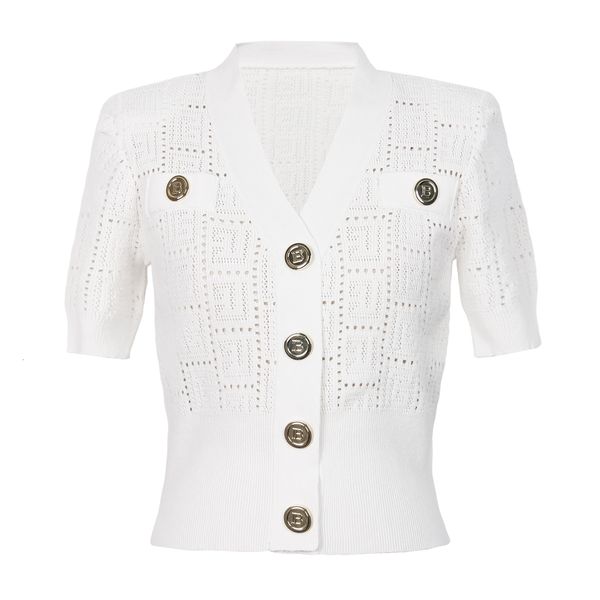 women's knits tees sml solid knitted elastic fabric labyrinth hollow vneck b button short sleeve slim fit casual cardigan 230727, White
women's knits tees sml solid knitted elastic fabric labyrinth hollow vneck b button short sleeve slim fit casual cardigan 230727, White