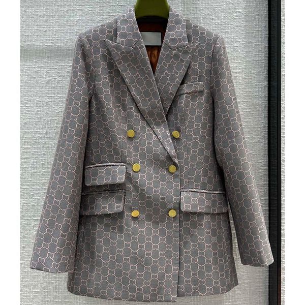 7.27 casual temperament letter jacquard notched collar double breasted collect waist women's blazer, White;black
7.27 casual temperament letter jacquard notched collar double breasted collect waist women's blazer, White;black