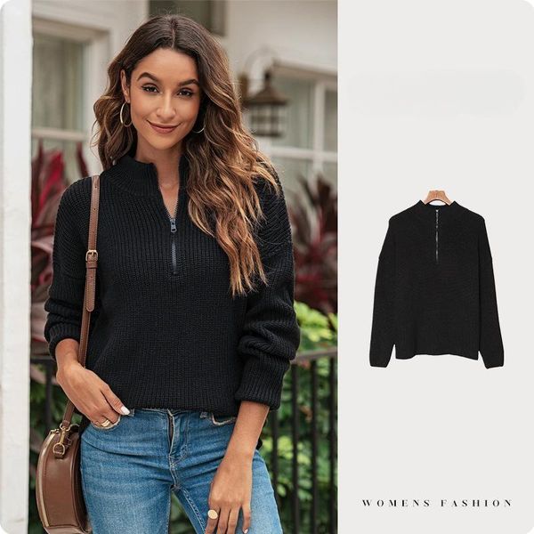 women's sweaters long sleeve early fall women fall 2023 new solid loose turtleneck pullover sweater, White;black
women's sweaters long sleeve early fall women fall 2023 new solid loose turtleneck pullover sweater, White;black