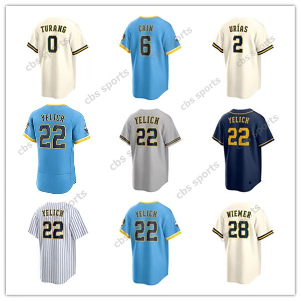 22 christian yelich 2022 city connect baseball jersey willy adames lorenzo cain milwaukee andrew rowdy tellez robin yount brew crew corbin b, Blue;black
22 christian yelich 2022 city connect baseball jersey willy adames lorenzo cain milwaukee andrew rowdy tellez robin yount brew crew corbin b, Blue;black
