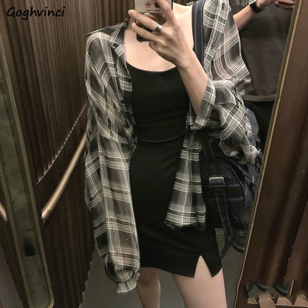 womens blouses shirts women plaid chic thin daily outwear loose vacation elegant simple korean style summer ins sunproof trendy 230726, White
womens blouses shirts women plaid chic thin daily outwear loose vacation elegant simple korean style summer ins sunproof trendy 230726, White